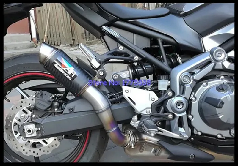 Calidad Superior Z900 Marmitta Moto Slip-on silenciador de Escape aleación de titanio Z900 Escape del silenciador de la motocicleta fibra de carbono Escape amortiguador