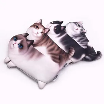 

M143 Women Pen Purses 3D Cat Shape Cute Fashion Zipper Pencil Case Coin Purse Girl Women Student Gift Wholesale