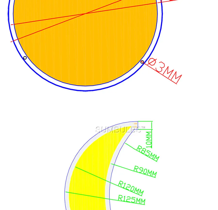 108mm 160mm Circular LED Chip COB Board Light 12V 50W 200W Super Bright Warm Cold White Rounded COB Lamp DC12-14V Sun Moon COB (2)