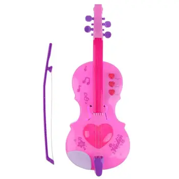 

Musical Instrument Violin Toy 4 Strings Music Electric Violin Kids Musical Interest Training Instruments Educational Toys Pink