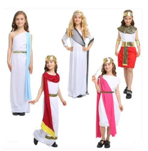 

Boy Girl Christmas Clothes Prince Princess Ancient Roman Clothing Halloween Arab Cosplay Masquerade Costumes Kids Aladdin Dress