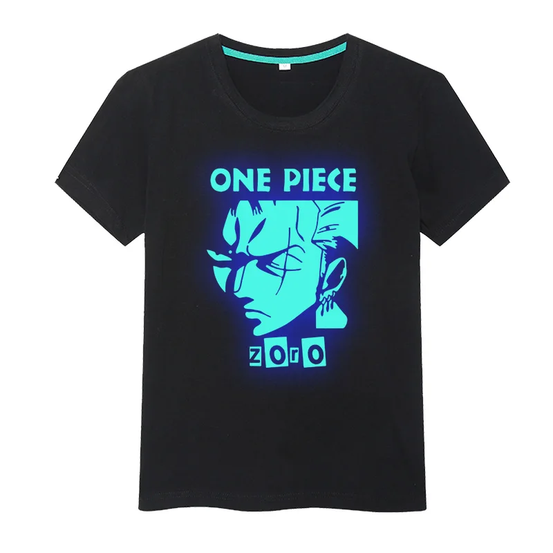 Coshome One Piece Luffy Zoro Luminous T shirt Cosplay Costumes Men Women Short Sleeves T-shirts Summer Tops Tees (3)