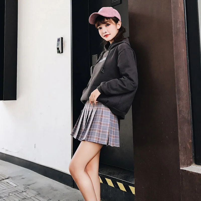 ROPALIA Women Skirts Summer Women Plaid Kawaii Skirt High Waist Black White Skirts Harajuku Mini Skirts