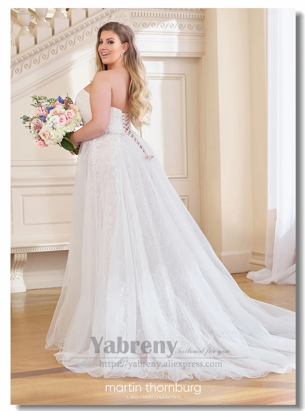 Plus Size Lace Up Wedding dress