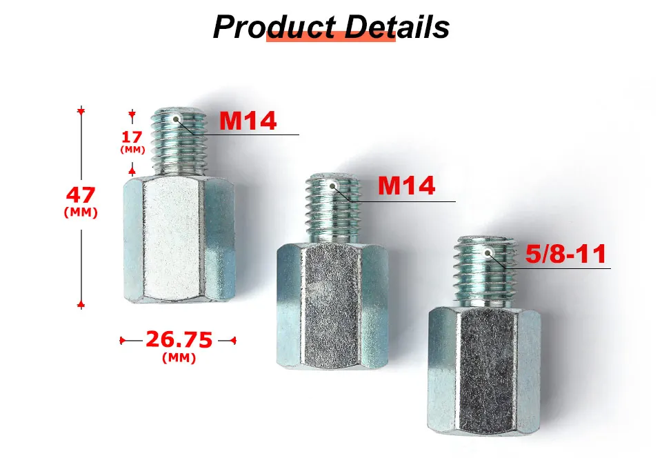 Z-lion 1 шт. адаптер для угловой шлифовальный станок M14 5/" или M10 резьбы изменить штекер на женский основной бит полировальный коврик сверлильный адаптер