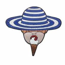 

2018 New Ice Cream Girl Patches for Clothes T-shirt DIY Sewing Sequined Patch 26.5 x 23.5 cmApplique Embroidery Patches 2 PCS