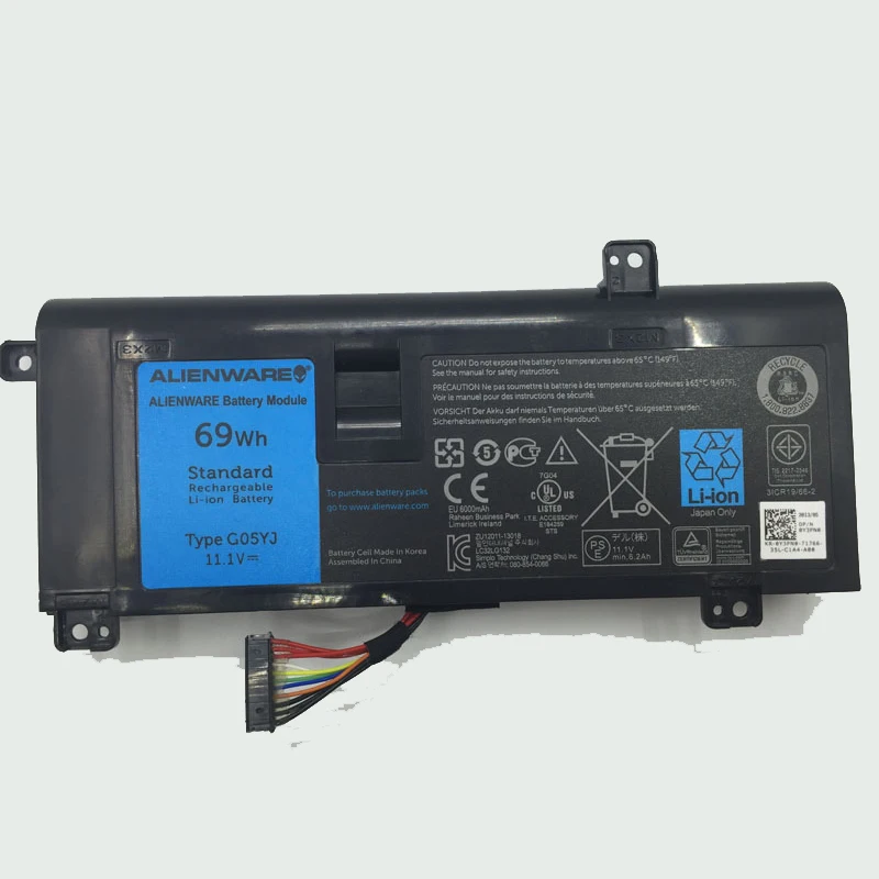 

Original 11.1V/69wh laptop Battery G05YJ 0G05YJ Y3PN0 8X70T FOR Dell  Alienware  A14 R3 R4 Series  14D-1528