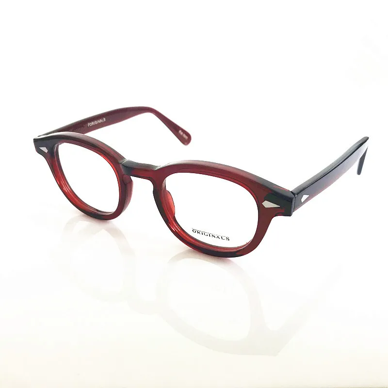 Vintage Red Eyeglass Frames Acetete Full Rim Rx able myopia Glasses