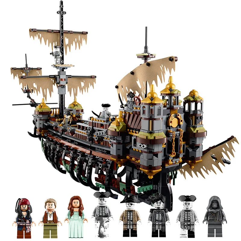 

2018 NEW 16042 Legoing Pirate of The caribbean 71042 The Slient Mary 2344Pcs Bricks Pirate Caribbean Building Blocks Toys
