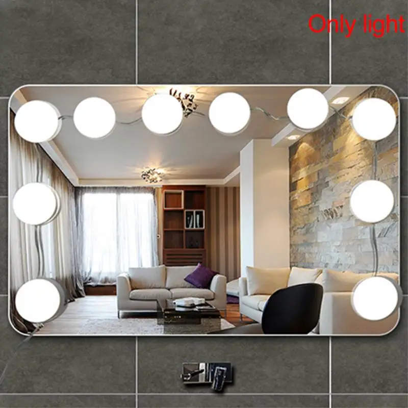 

LED Makeup Mirror Lights 10 Hollywood Vanity Light Bulbs for Dressing Table with Dimmer and Plug in Linkable