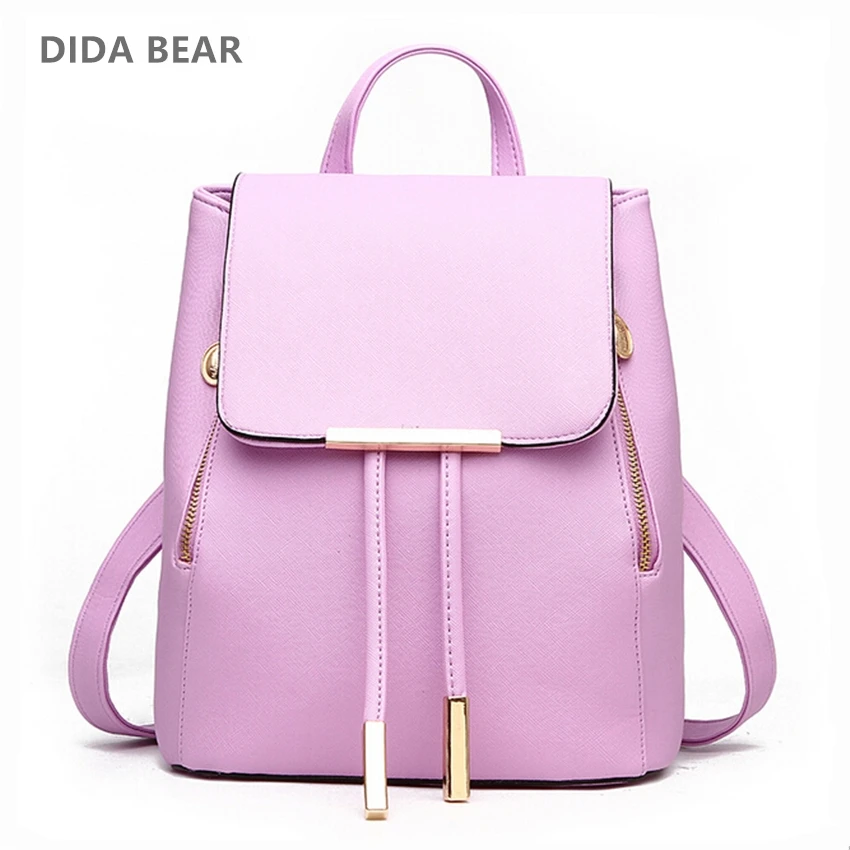 2015 Women Black Backpack New Designer PU Leather Fashion Shoulder Bag School Bag For Teenagers Girls