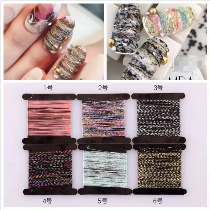 

New gold and silver line sweater A colorful magic silk thread nail jewelry