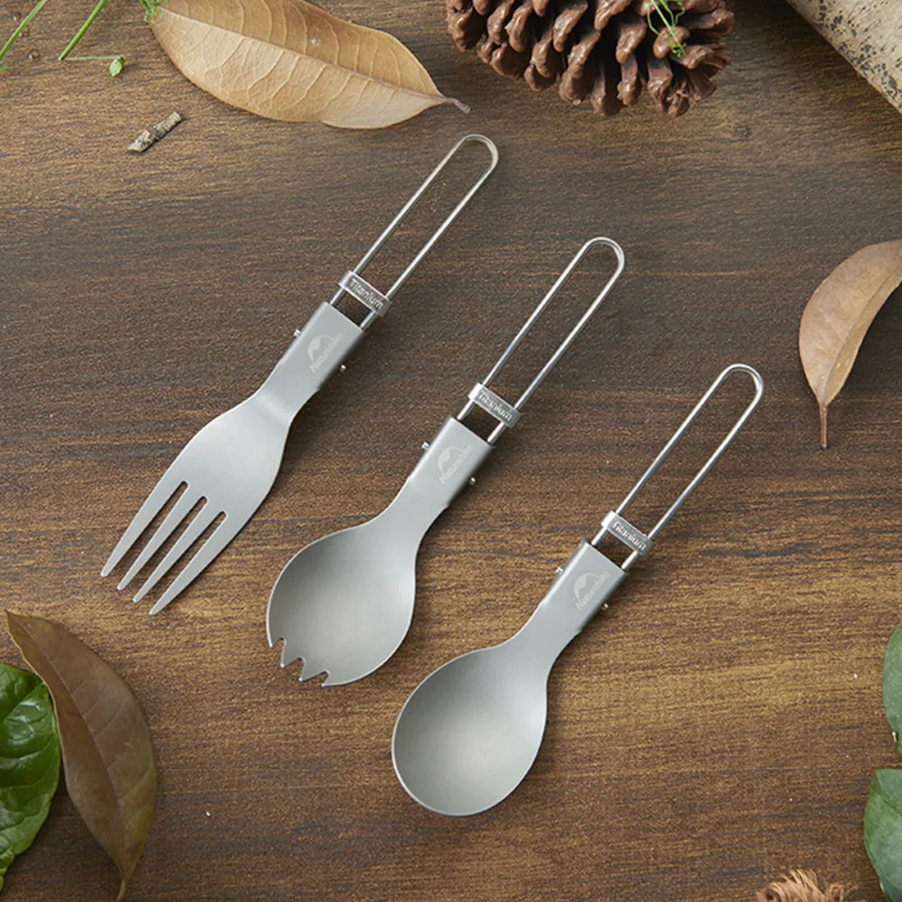 Naturehike Light Weight Folding Titanium Spork Spoon Fork Portable