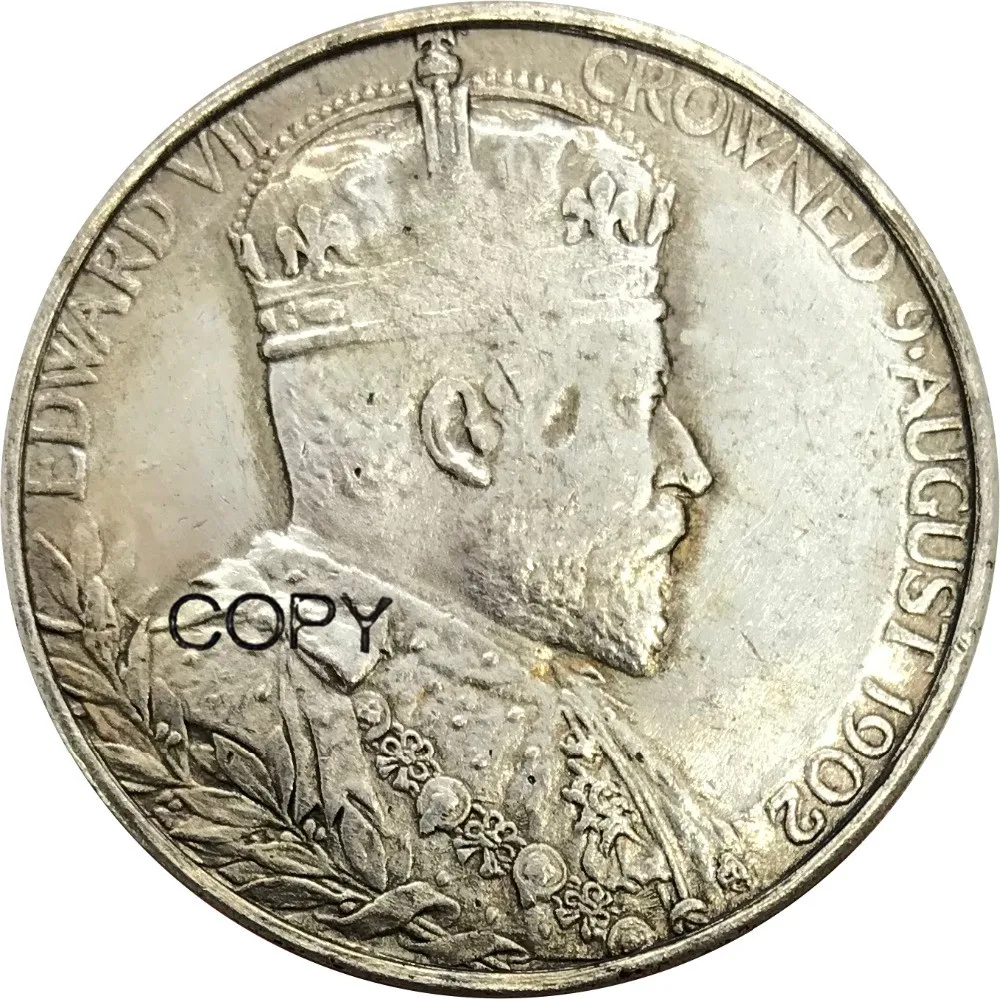 Английские медали Edward VII коронации 1902 посеребренные или латунные металлические