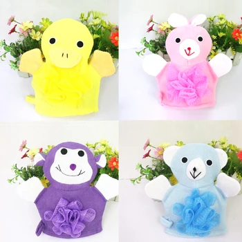 

1Pcs Cute Animal Shape Cotton Bath Brush Children's Glove For Baby Bath Cartoon Gloves Baby Children Accessories Multi-Sytles