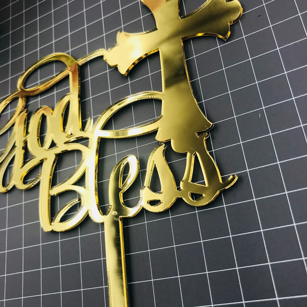 God Bless Cake topper Baptism Cake Topper With  And Cross,Personalized Cake Topper  Baptism Gift,Personalized Christenings (4)