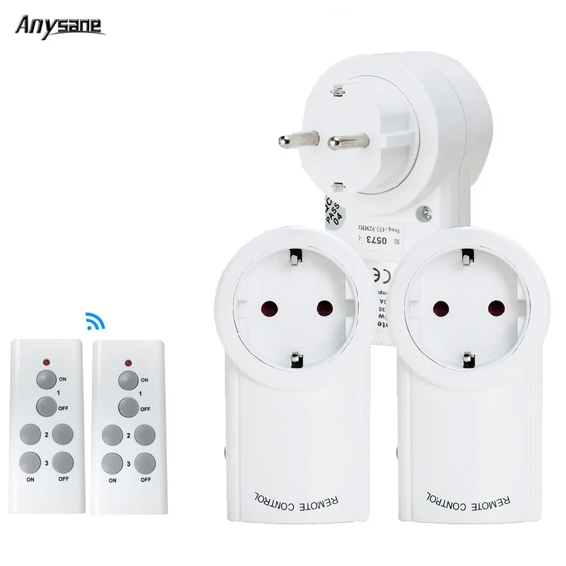 

Wireless Remote Control Electrical Outlet Switch EU 220V Smart Socket Plug with 100-feet Range for Lamp Light HouseholdAppliance