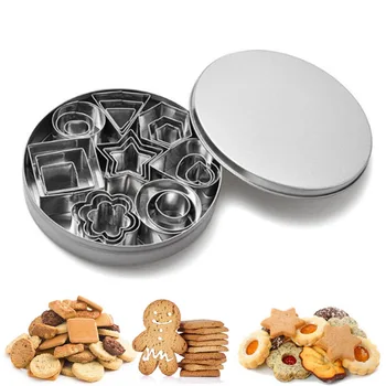 

24pcs Stainless Steel Cookies Cutter Slicer Frame Cake DIY Mold Set Decor Edge Baking Pastry Cookies Maker Kitchen Accessories