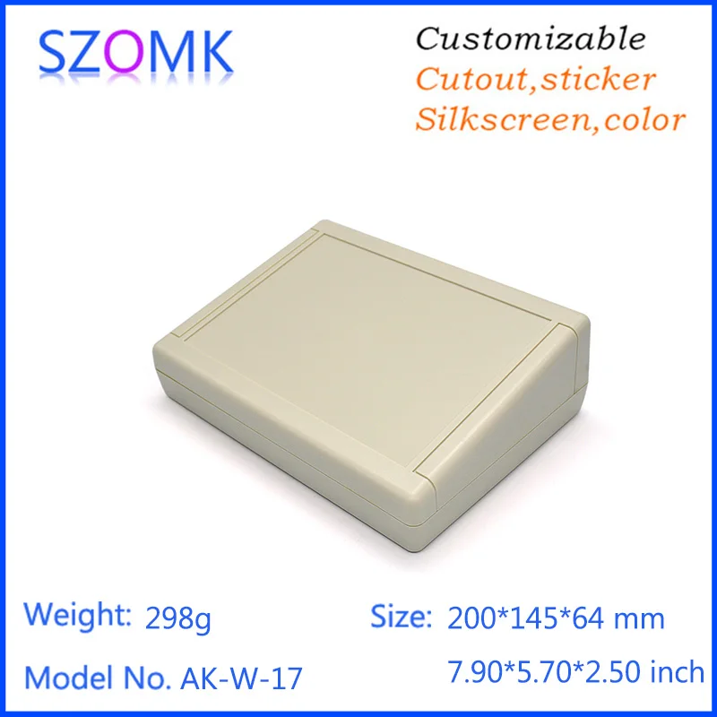 

10pcs a lot szomk plastic wall mount electrical case enclosure junction housing enclosure200*145*64mm