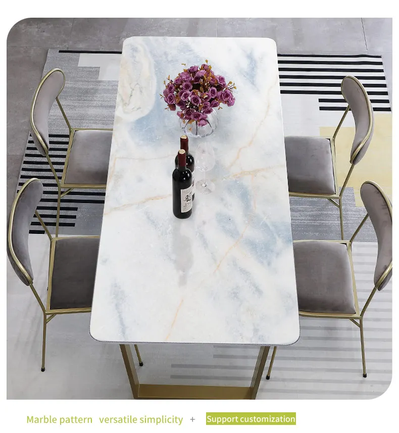 1.3mm Marble Waterproof PVC Tablecloth Thicken Table Cover White Opaque For Livingroom Desk Accessories Soft Glass Cloth Mat