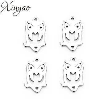 

XINYAO 20pcs/lot 8.6*13.8mm Stainless Steel Owl Lovely Animal shape Charm fit Bracelet & Bangles Necklace Jewelry Making
