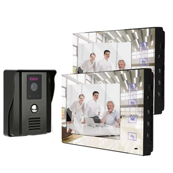 

XINSILU 7 Inch TFT Wired Smart Video Door Phone Intercom System with 2X Mirror Panel Monitor+1x700TVL Rainproof Doorbell Camera