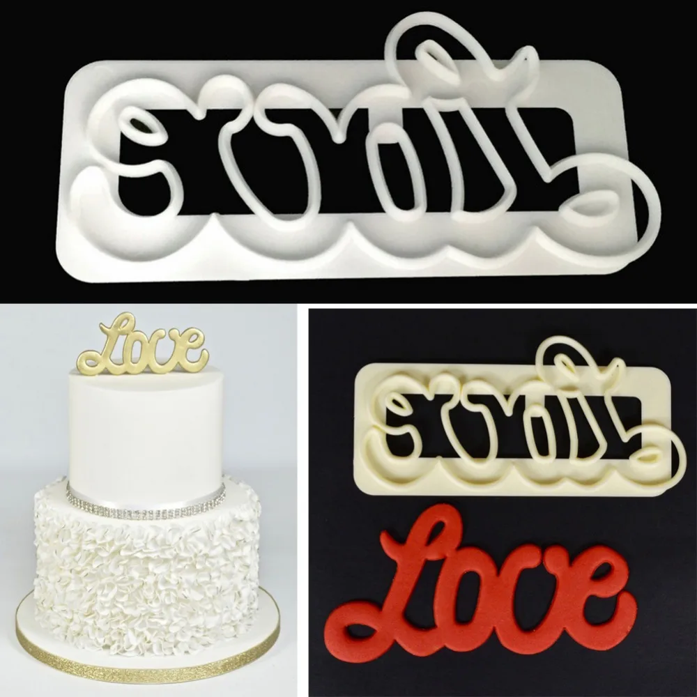 1Pc Love Letter Fondant Cake Cookie Decorating Icing Cutter Mold Cake