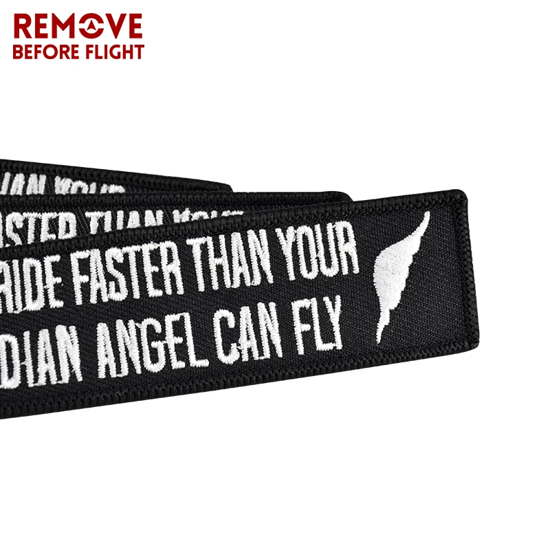 Key Chain Bijoux Keychain for Motorcycles Embroidery Key Fobs OEM Keychain Never Drive Faster Than Your Guardian Angel Can Fly (11)