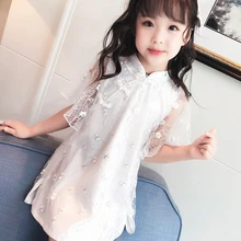 Новое китайское платье красного цвета для детей, китайское платье Ципао для маленьких девочек, традиционное китайское платье