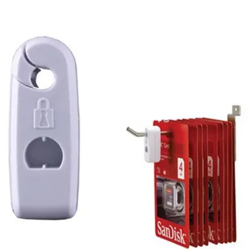 

500 white EAS security Hard tag supermarket Stop lock and 5 pcs mini detacher for merchandise