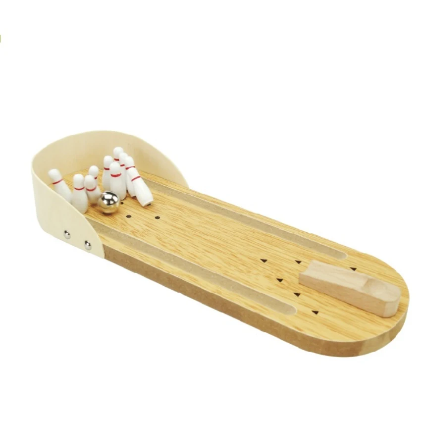 1piece Clic Miniature Bowling Alley Wooden Mini Set 1piece Clic Miniature Bowling Alley Wooden Mini Set Desktop Office Board In Figurines Miniatures From Home Garden On