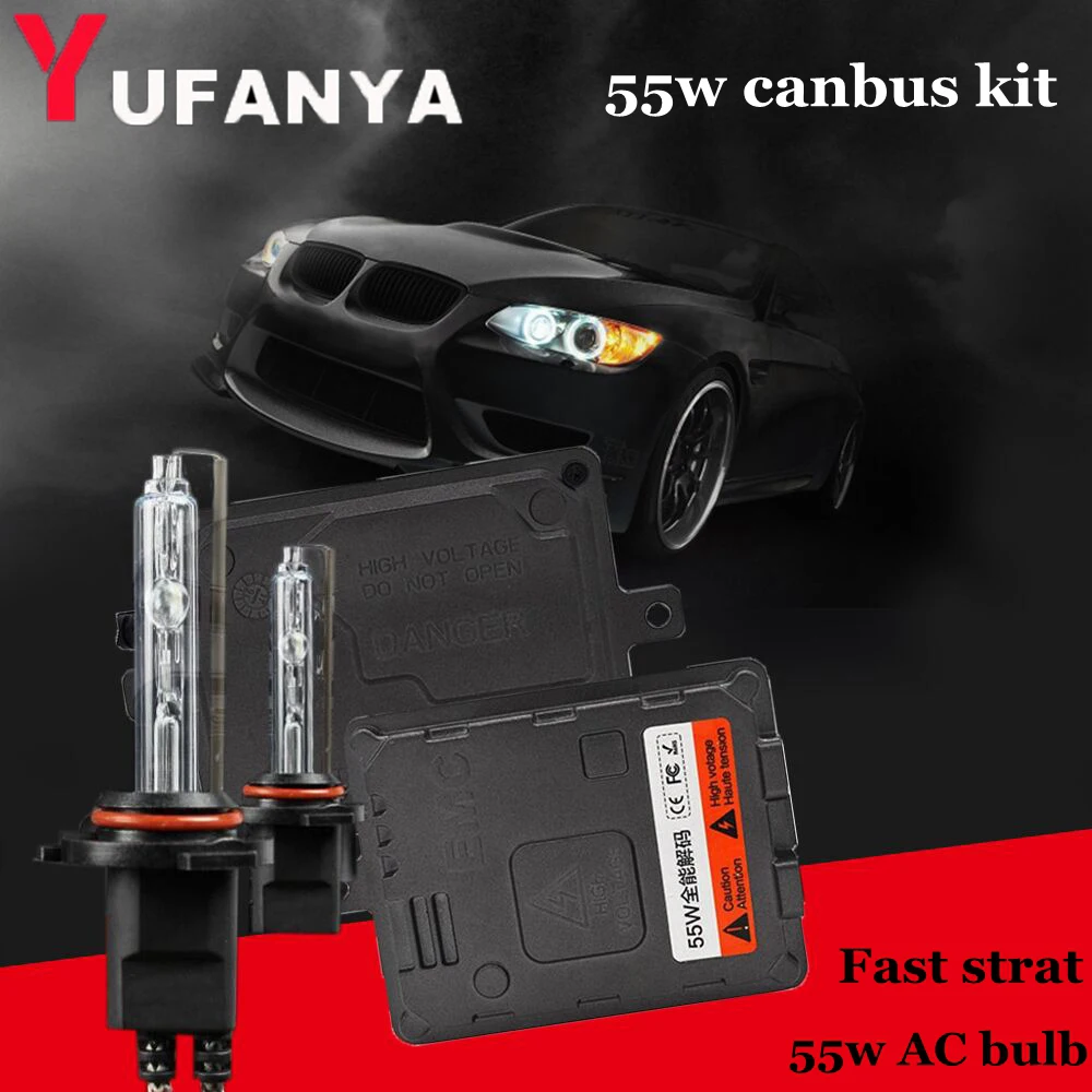 

55w AC hid xenon kit conversion set canbus xenon ballast with h1 h4 h7 h8 h11 hb3 hb4 xenon bulb color 4300k -12000K