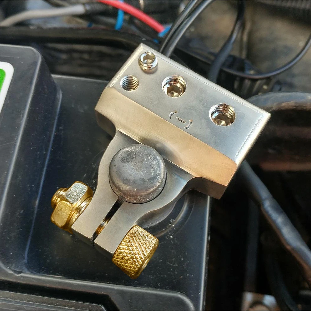 Skup MICTUNING akumulator samochodowy złącza zaciskowe zestaw 2 4 8 10 AWG dodatni ujemny akumulator samochodowy Post Clamp dla samochodów Auto Caravan Marine