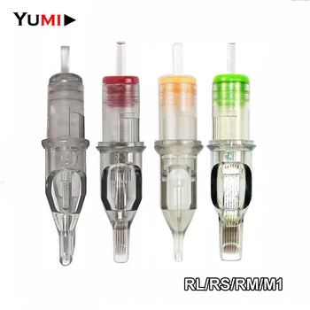 

10pcs/lot Disposable Sterilized Permanent Lip Eyebrow Makeup Tattoo Cartridge Needles Round Liner Tattoo Rotary Pen Supplies