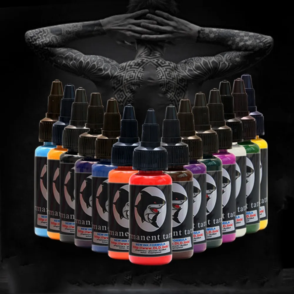 14 piece tattoo ink permanent makeup pigment 30ml14 color tattoo ink