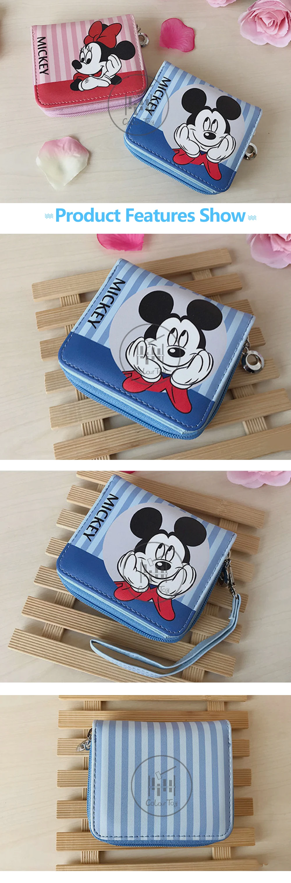 Disney женский кошелек Микки девочка мальчик клатч мультфильм держатель для карт кошелек монета кошельки Мумия сумка женская деньги из искусственной кожи высокое качество