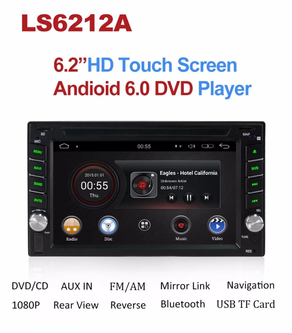 Discount 6.2" Double 2 Din Android 6.0.1 4G LTE Quad Core Touch Sreen 2GB RAM 32GB ROM Car DVD Player GPS Navigation Radio Stereo 2Din 2
