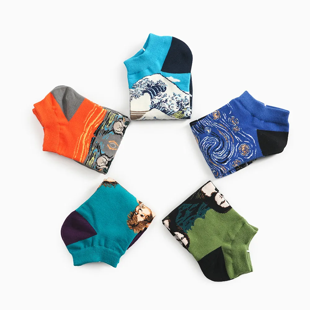 5pairs-pack-2019-Summer-Mens-Boat-Socks-New-Fashions-Personality-Famous-Painting-Sports-Socks-Oil-Painting(2)