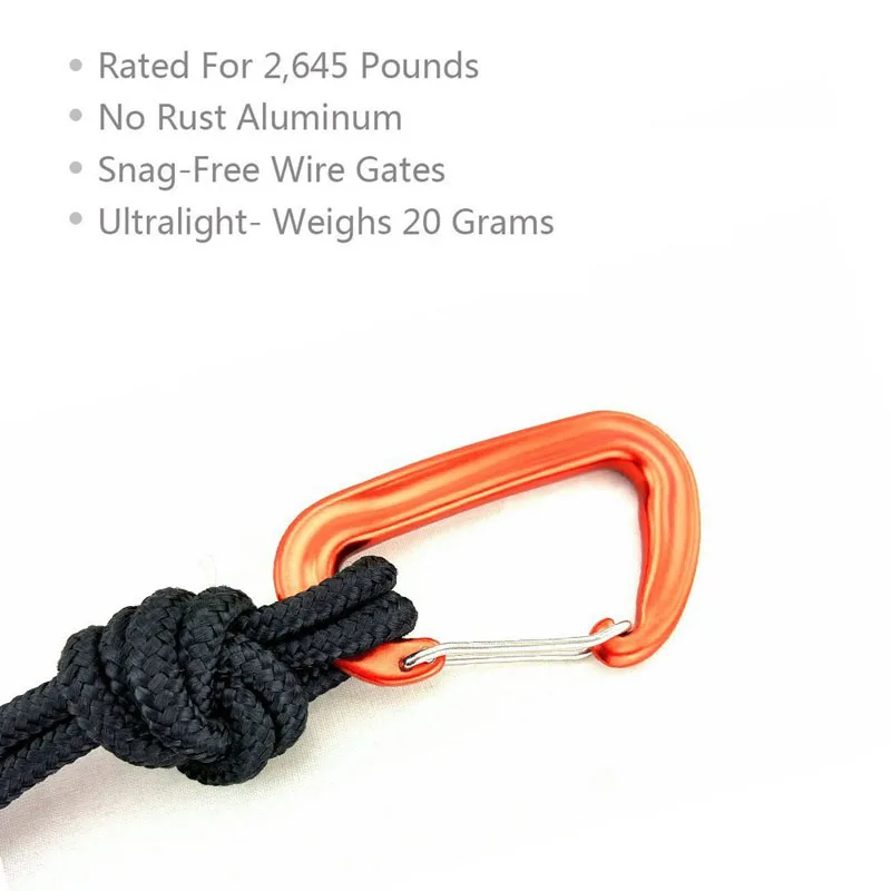 12KN Aluminum Hammock Buckle Carabiner Camping Hammock Alloy Aluminum Quick Hanging Belts Hook Clasp Camping Equipment
