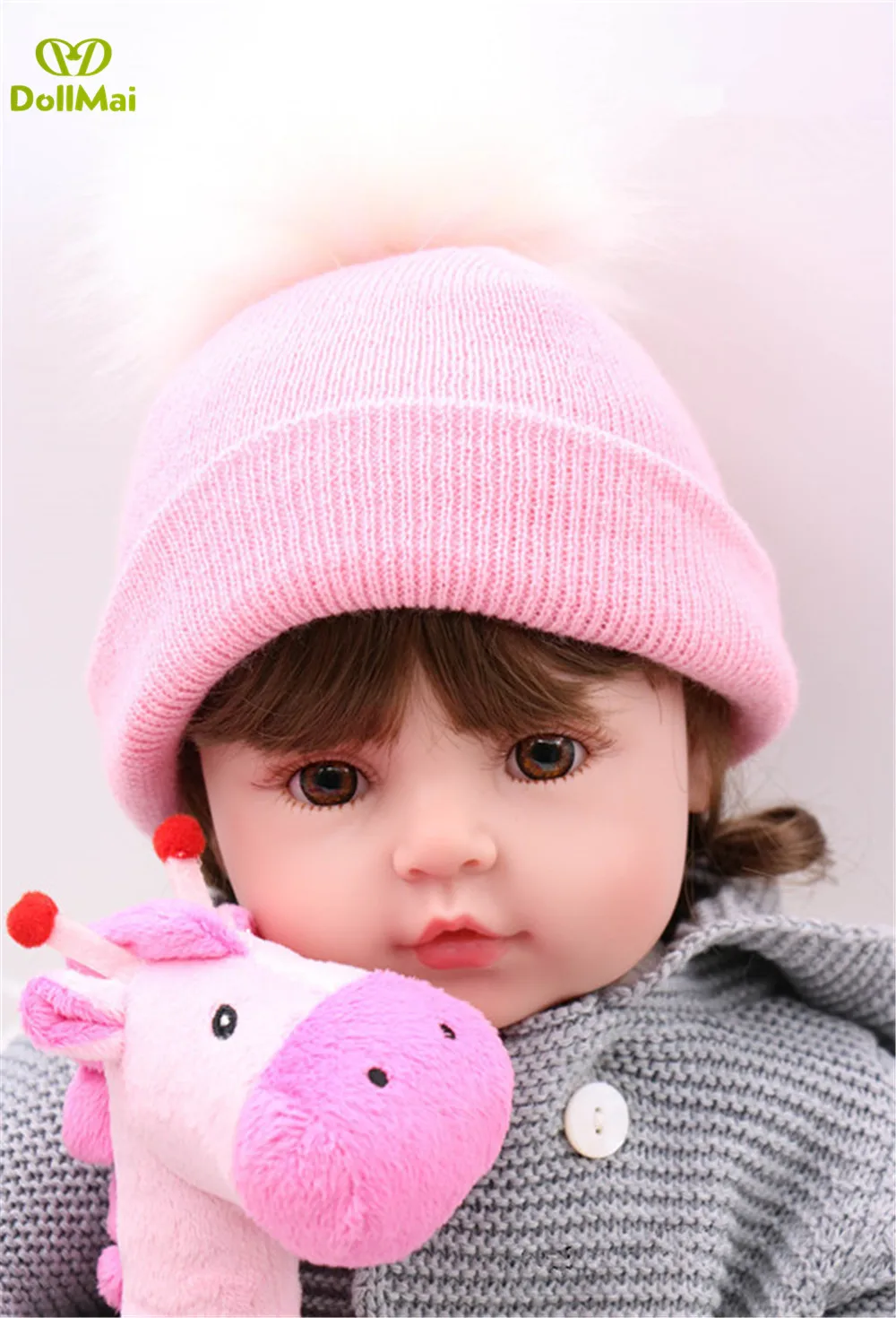 Brinquedos boneca Bebes reborn 2" 60 см виниловый силиконовый reborn baby dolls девочка кукла" малыш "reborn с плюшевый жираф