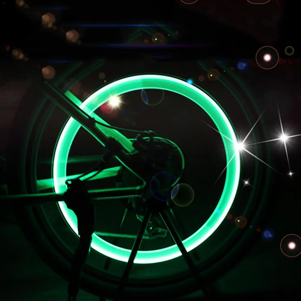 Clearance Bicycle LED Light Mountain Bike Neon Light Tire Gas Nozzle Valve Core Glow Stick Cycling lamp Tyre Caps Wheel Spokes Flash Light 5