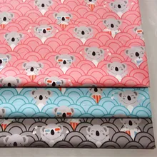 100x160 см/39x63 дюймов 3 цвета Счастливый медведь коала в кинотеатре хлопок саржевая ткань для постельных принадлежностей