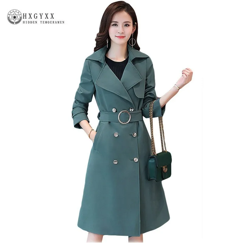Slim Office Trench Coat Female Overcoat Women Double Breasted
