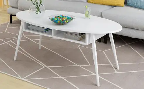 Modern simple living room coffee table, elliptical corner/tea/end table, small coffee desk