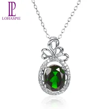 LP 1.97ct натуральный хромдиопсид драгоценный камень 18k Белое Золото Романтический кулон для женщин тонкий алмаз-ювелирные изделия для подарка