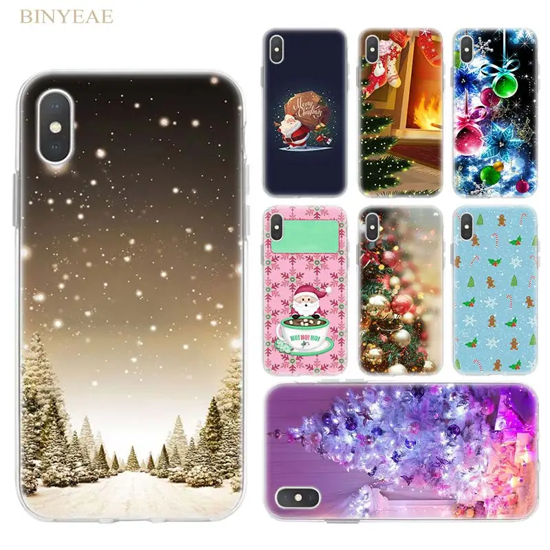 

Christmas day Santa Claus Soft Transparent TPU Phone Cases Coque Shell for Apple iPhone X XR Xs Max 8 7 6 6s Plus 5 5S SE