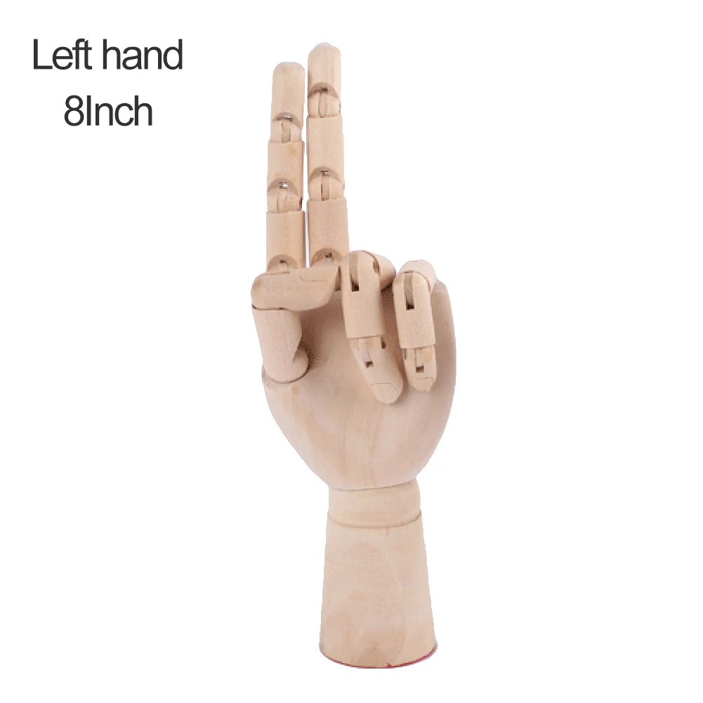 Деревянная модель руки человека деревянные Суставы подвижные пальцы правая левая рука модель набросок рисунок шарнирный манекен " 8" 1" 12" - Цвет: C