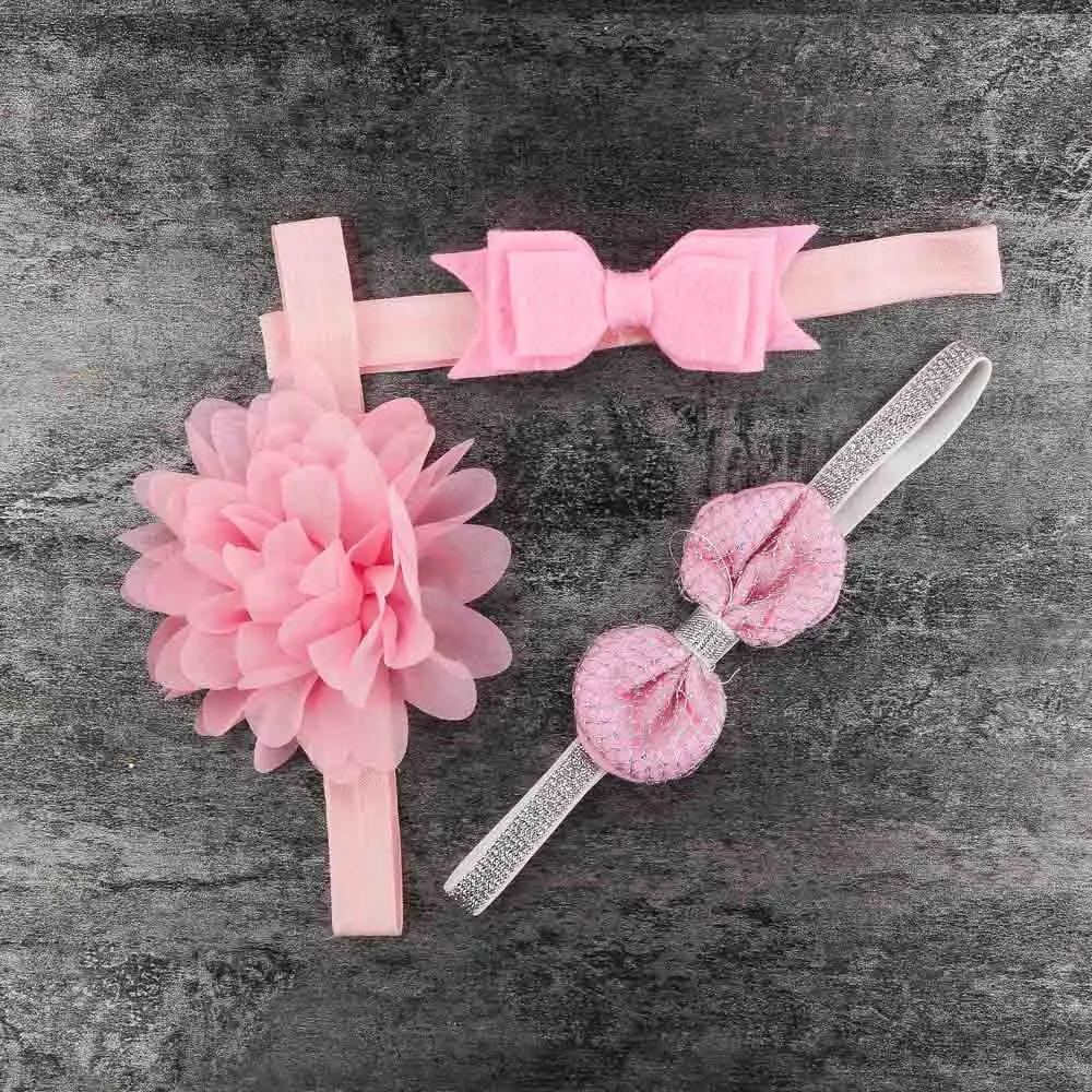 

3Pcs Kids Children Bowknot Hairband Cute Girl Hair Rope Elastic for Women Floral Headband Hair Accessories Girls Set Fashion
