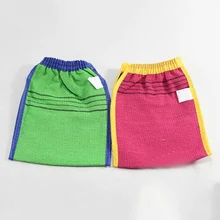 1 шт случайный цвет Душ Спа отшелушиватель двухсторонняя Ванна перчатка очищающий скраб для тела Mitt удаление ороговевшей кожи