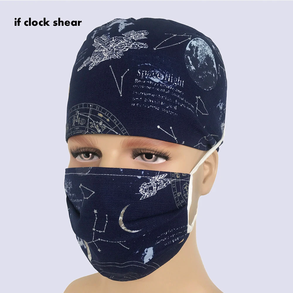 

New Unisex veterinary work cap beauty men's surgery surgical hat practice nurse cap medical hospital doctor laboratory printing